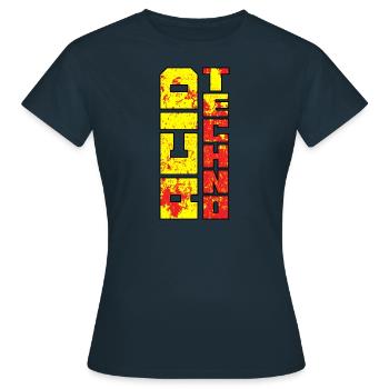 Acid Techno Ruff Remix | | acidcore Nous aimons l’acide - T-shirt Femme - marine - Devant - AI Model Female 172 dark (172cm)
