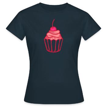 Cupcake muffin sweet sugar candy tarts - Women's T-Shirt - navy - Front - AI Model Female 172 dark (172cm)