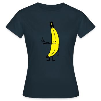 Weed Smoking Banana - T-shirt Femme - marine - Devant - AI Model Female 172 dark (172cm)