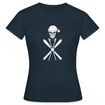 Ski fahren Skifahrer Skiurlaub Skigebiet Geschenk - T-shirt Femme - marine - Devant - AI Model Female 172 dark (172cm)