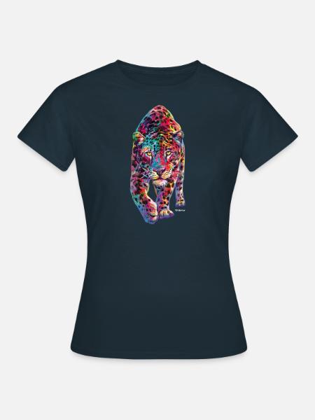 PD Moreno Colorful Leopard - Women's T-Shirt - navy