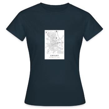 Erfurt Thuringia map city map city map map - Women's T-Shirt - navy - Front - AI Model Female 172 dark (172cm)