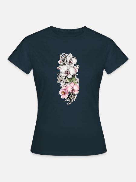 Orchidee rankend - Frauen T-Shirt - Navy