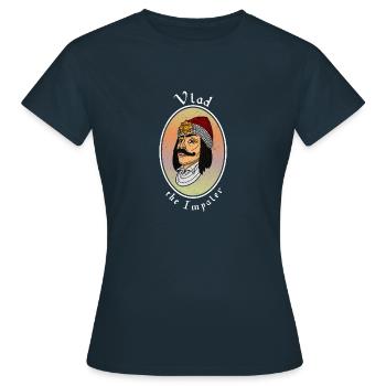 Balkans Roumanie Vlad Tepes Empaleur Vampire - T-shirt Femme - marine - Devant - AI Model Female 172 dark (172cm)