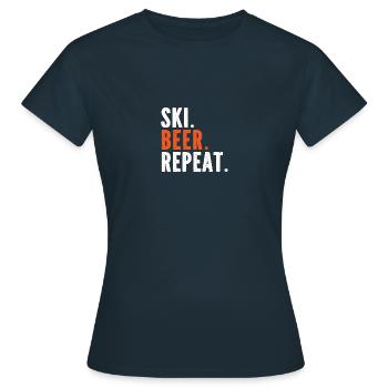 Ski Beer Vacances Skieur Station de ski Ski Ski - T-shirt Femme - marine - Devant - AI Model Female 172 dark (172cm)