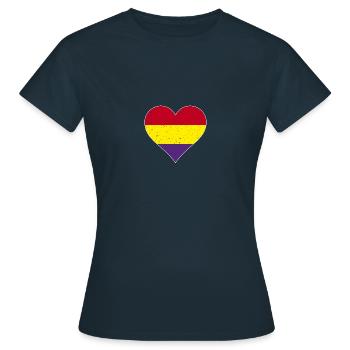 coeur républicain - T-shirt Femme - marine - Devant - AI Model Female 172 dark (172cm)
