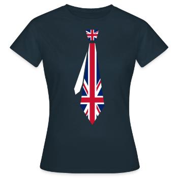 Krawatte Great Britain - Frauen T-Shirt - Navy - Vorne - AI Model Female 172 dark (172cm)
