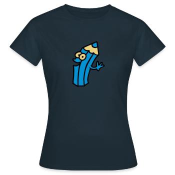 fröhlicher stift - Frauen T-Shirt - Navy - Vorne - AI Model Female 172 dark (172cm)