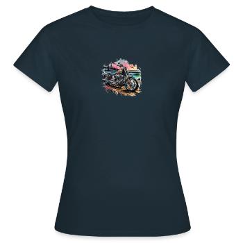 Style de moto urbaine en ville - T-shirt Femme - marine - Devant - AI Model Female 172 dark (172cm)