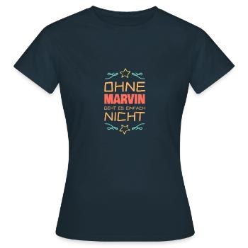 Marvin Marvin - Frauen T-Shirt - Navy - Vorne - AI Model Female 172 dark (172cm)