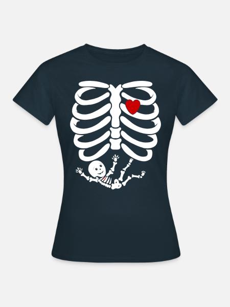 koszula w ciąży zabawna - Dame-T-shirt - marineblå