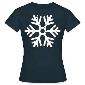 Schneeflocke - Frauen T-Shirt - Navy - Vorne - AI Model Female 172 dark (172cm)