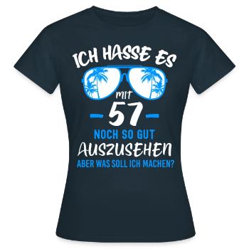 57. Geburtstag 57 - Frauen T-Shirt - Navy - Vorne - AI Model Female 172 dark (172cm)