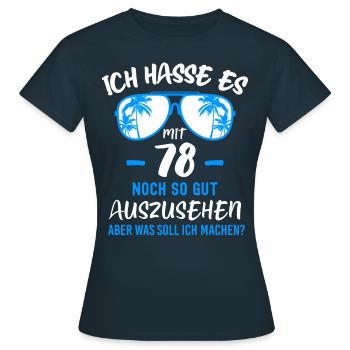 78. Geburtstag 78 - Frauen T-Shirt - Navy - Vorne - AI Model Female 172 dark (172cm)
