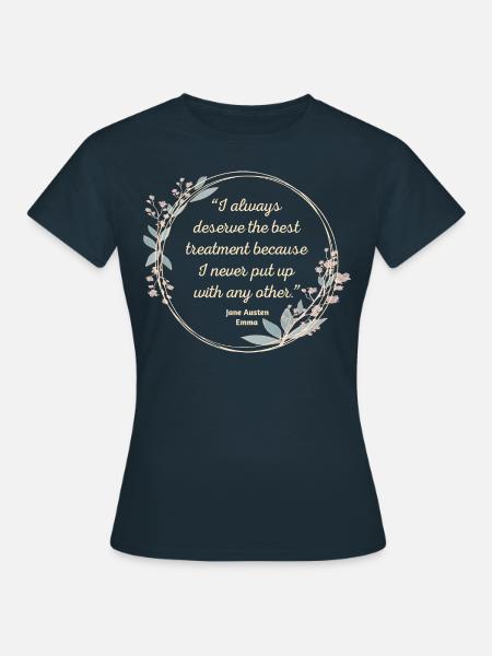 Emma Par Jane Austen Citation II - Style mignon - T-shirt Femme - marine