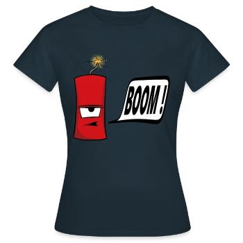 Böller - Frauen T-Shirt - Navy - Vorne - AI Model Female 172 dark (172cm)