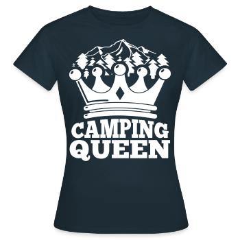 Camping Queen Frauen Camper Urlaub - Frauen T-Shirt - Navy - Vorne - AI Model Female 172 dark (172cm)