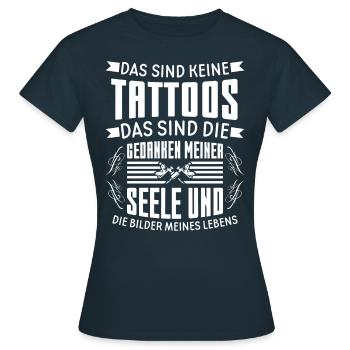 Gedanken und Seele Tattoo Shirt - Tattoo - Frauen T-Shirt - Navy - Vorne - AI Model Female 172 dark (172cm)