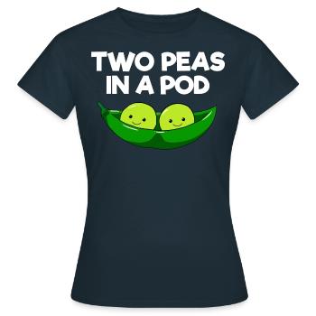 Two Peas in a Pod - Frauen T-Shirt - Navy - Vorne - AI Model Female 172 dark (172cm)