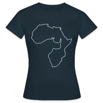 Afrika Africa Rhino - Frauen T-Shirt - Navy - Vorne - AI Model Female 172 dark (172cm)