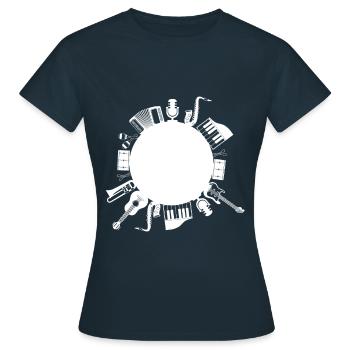 instruments de musique - T-shirt Femme - marine - Devant - AI Model Female 172 dark (172cm)