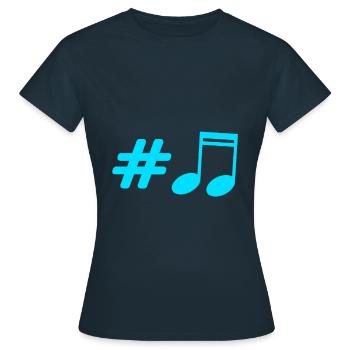 Music - Music Note - Women's T-Shirt - navy - Front - AI Model Female 172 dark (172cm)