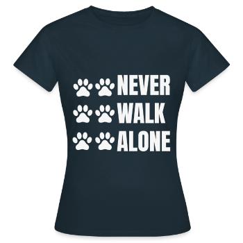 Pfote Tatze Haustier Spruch - Frauen T-Shirt - Navy - Vorne - AI Model Female 172 dark (172cm)
