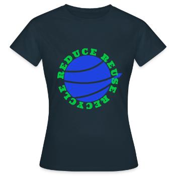 Environnement, Changement climatique, Changement climatique - T-shirt Femme - marine - Devant - AI Model Female 172 dark (172cm)