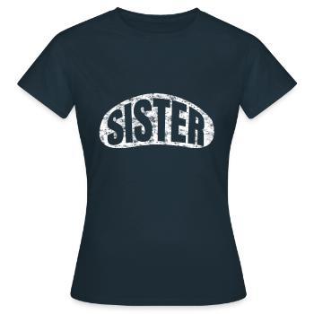Sister - Women's T-Shirt - navy - Front - AI Model Female 172 dark (172cm)