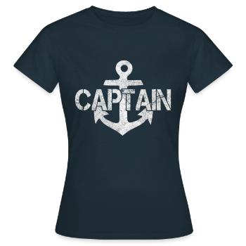 captain - Women's T-Shirt - navy - Front - AI Model Female 172 dark (172cm)