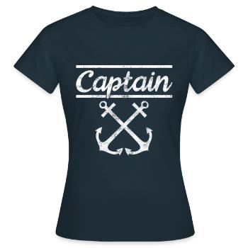 captain - Women's T-Shirt - navy - Front - AI Model Female 172 dark (172cm)