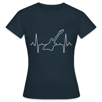 Rock music Herzschlag - Frauen T-Shirt - Navy - Vorne - AI Model Female 172 dark (172cm)
