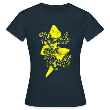 Rock and Roll - Frauen T-Shirt - Navy - Vorne - AI Model Female 172 dark (172cm)