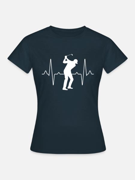 Golf Golfer Herzschlag - Frauen T-Shirt - Navy