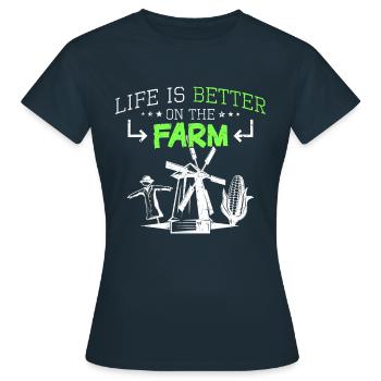 Farm Farm Saying - Women's T-Shirt - navy - Front - AI Model Female 172 dark (172cm)