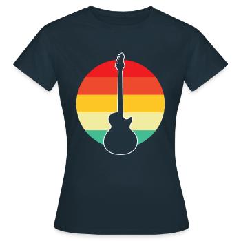 E Guitare Rétro - T-shirt Femme - marine - Devant - AI Model Female 172 dark (172cm)