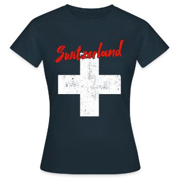 Suisse Suisse - T-shirt Femme - marine - Devant - AI Model Female 172 dark (172cm)