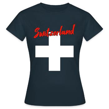 Suisse Suisse - T-shirt Femme - marine - Devant - AI Model Female 172 dark (172cm)