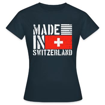 Suisse Swiss Funny Saying - T-shirt Femme - marine - Devant - AI Model Female 172 dark (172cm)