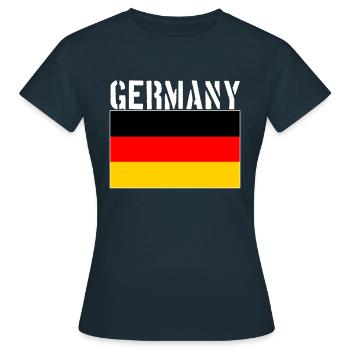 Drapeau de l’Allemagne - T-shirt Femme - marine - Devant - AI Model Female 172 dark (172cm)