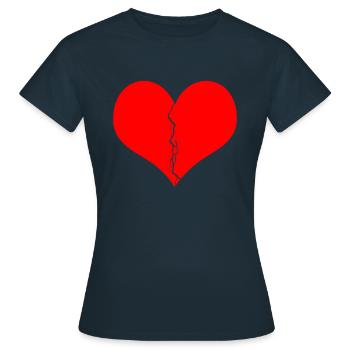Gebrochenes Herz - Frauen T-Shirt - Navy - Vorne - AI Model Female 172 dark (172cm)