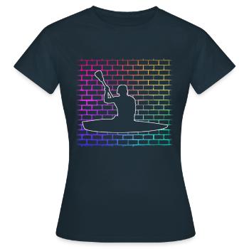 Canoë Mur Vintage - T-shirt Femme - marine - Devant - AI Model Female 172 dark (172cm)