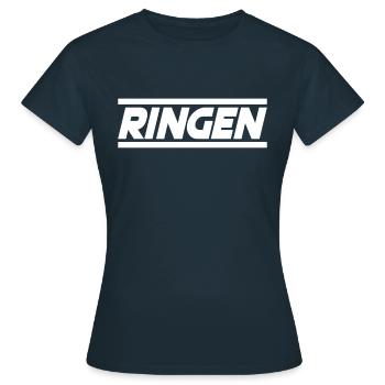 Ringen - Frauen T-Shirt - Navy - Vorne - AI Model Female 172 dark (172cm)