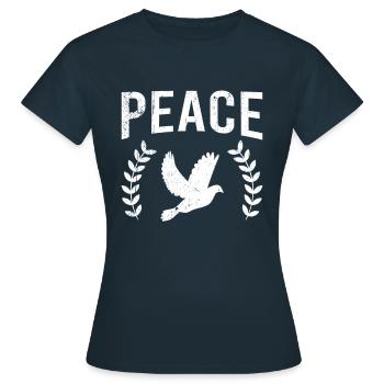 Colombe de la paix Paix Paix - T-shirt Femme - marine - Devant - AI Model Female 172 dark (172cm)
