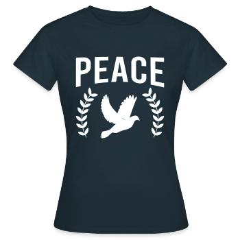 Colombe de la paix Paix Paix - T-shirt Femme - marine - Devant - AI Model Female 172 dark (172cm)