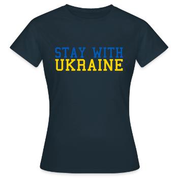 Ukraine Solidarité - T-shirt Femme - marine - Devant - AI Model Female 172 dark (172cm)
