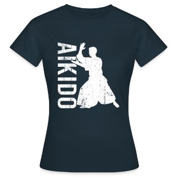 Aikido - Frauen T-Shirt - Navy - Vorne - AI Model Female 172 dark (172cm)