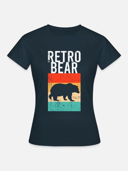 Bär Retro - T-shirt dam - marinblå