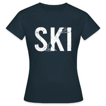 Ski - T-shirt Femme - marine - Devant - AI Model Female 172 dark (172cm)