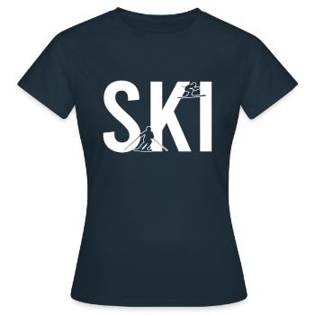 Ski - T-shirt Femme - marine - Devant - AI Model Female 172 dark (172cm)